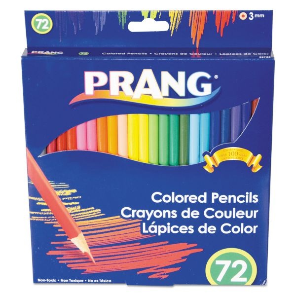 Prang Colored Pencil Sets, 3 Mm, 2B (#1), Assorted Lead/Barrel Colors, 72/Pack