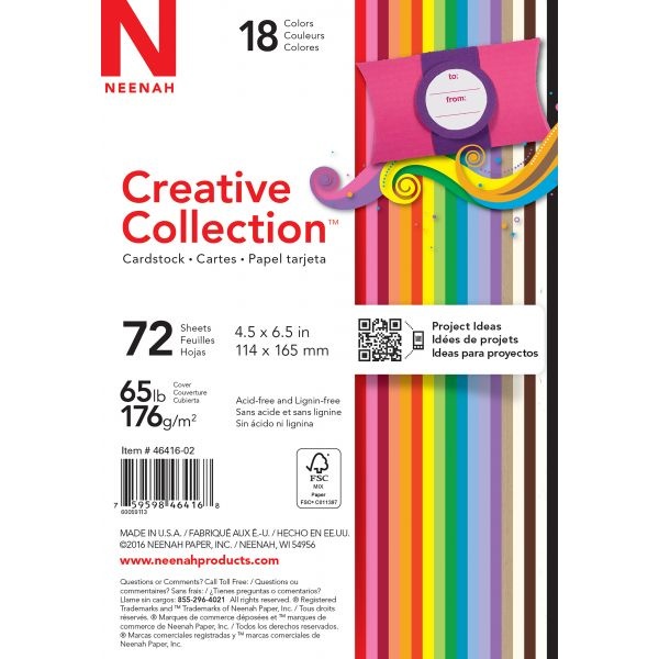 Creative Collection Cardstock Starter Pack 4.5"X6.5" 72/Pkg