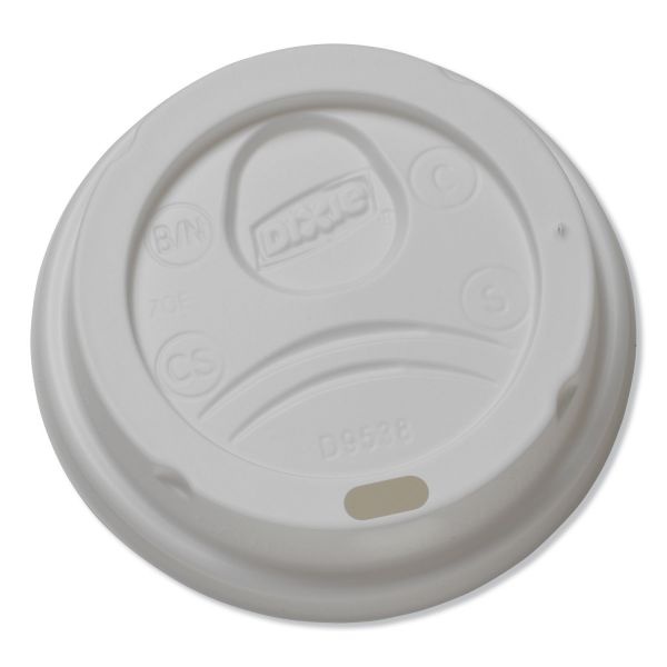 Dixie Dome Hot Drink Lids, Fits 8 Oz Cups, White, 100/Sleeve, 10 Sleeves/Carton