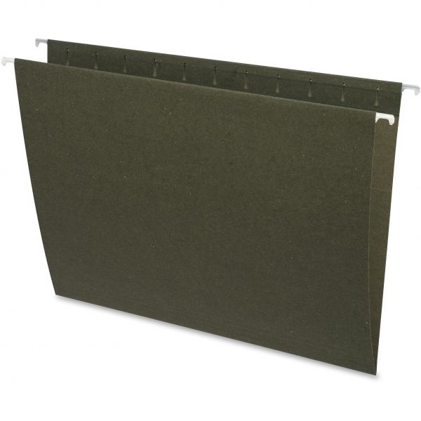 Business Source Standard Hanging File Folders, Letter Size, Green, Box Of 25 Folders