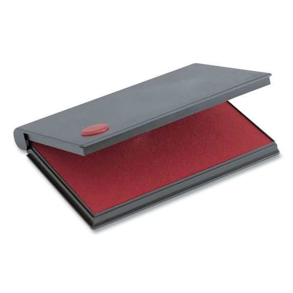 Cosco 2000 Plus One-Color Felt Stamp Pad, #2, 6.25" X 3.5", Red