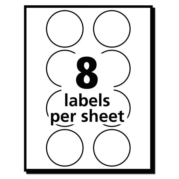 Avery Printable Self-Adhesive Removable Color-Coding Labels, 1.25" Dia., Neon Red, 8/Sheet, 50 Sheets/Pack, (5497)