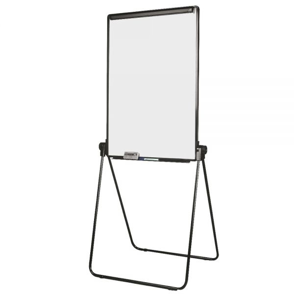 Convertible Table/Footbar Non-Magnetic Dry-Erase Whiteboard Presentation Easel, 67" X 30-1/2", Metal Frame With Black Finish
