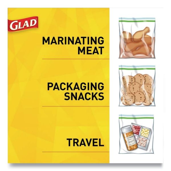 Glad Sandwich Zipper Bags, 6.63" X 8", Clear, 600/Carton