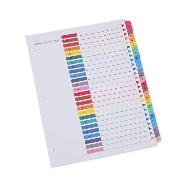 Universal Deluxe Table Of Contents Dividers For Printers, 26-Tab, A To Z, 11 X 8.5, White, 1 Set