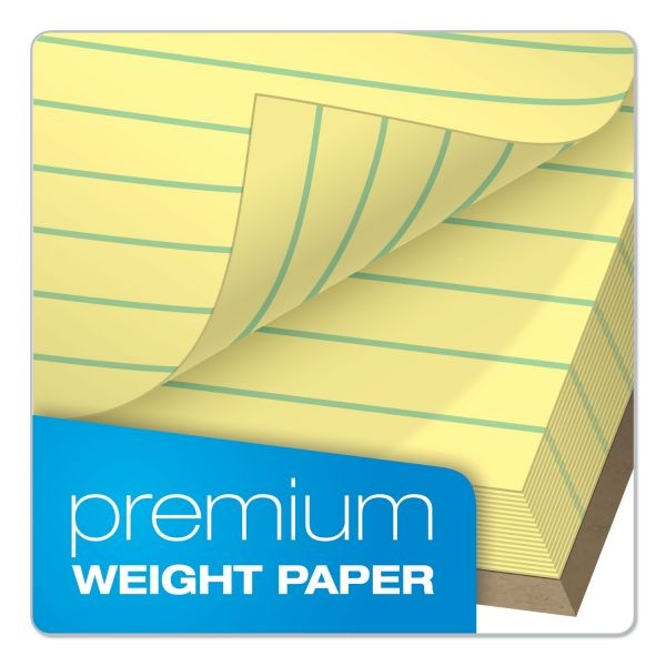 Tops Docket Gold Ruled Perforated Pads, Wide/Legal Rule, 50 Canary-Yellow 8.5 X 11.75 Sheets, 12/Pack