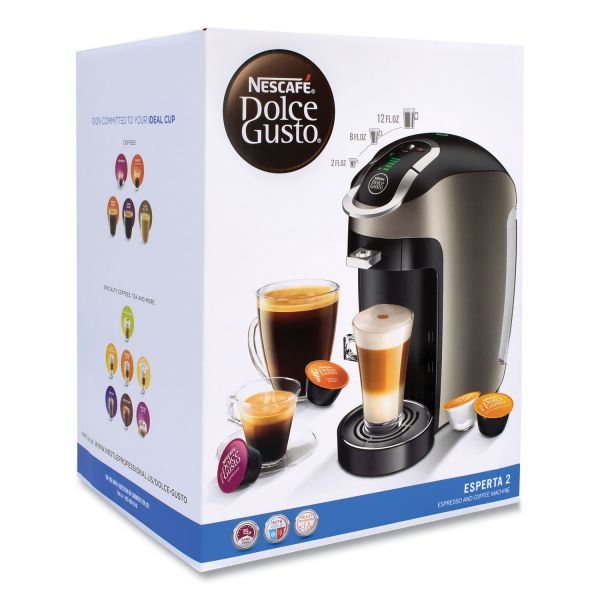 Nescafé Dolce Gusto Esperta 2 With Four Gusto Coffees And Rack Bundle, Black/Gray