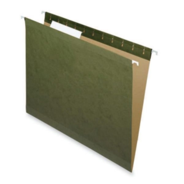 Pendaflex Premium Reinforced Hanging Folders, No Tabs, Letter Size, Standard Green, Pack Of 25