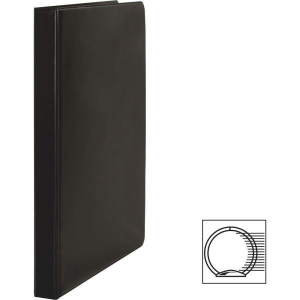 Business Source 1/2" 3-Ring Binder, Round Ring, Letter Size, Black