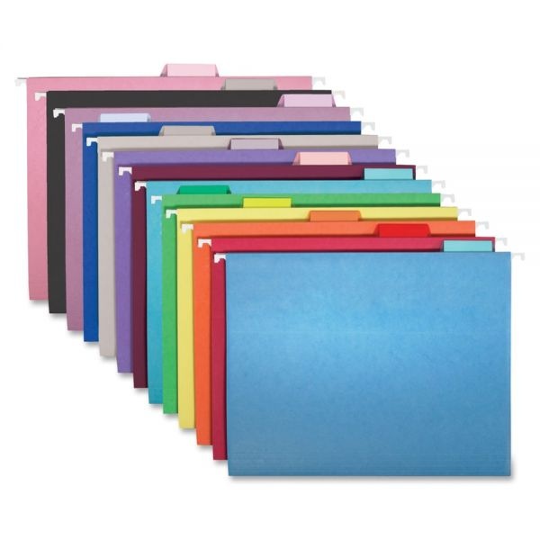 Smead Colored Hanging File Folders With 1/5 Cut Tabs, Letter Size, 1/5-Cut Tabs, Teal, 25/Box