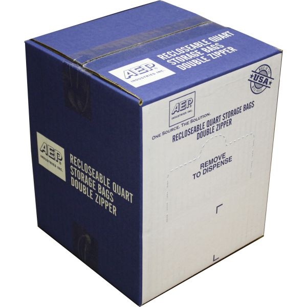 Handi-Bag Resealable Clear Plastic Storage Bags, 1 Qt, 1.75 Mil, 7" X 8", Clear, 500/Box