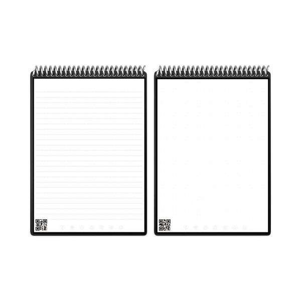 Rocketbook Flip Smart Notepad, Black Cover, Lined/Dot Grid Rule, 8.5 X 11, White, 16 Sheets