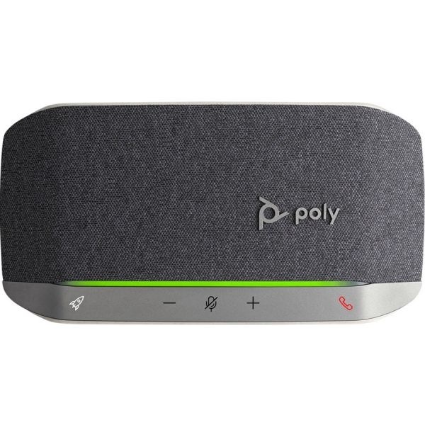 Poly Sync 20 Portable Speakerphone, Usb-C, Bluetooth For Smartphone, Microphone, Battery Black, Silver