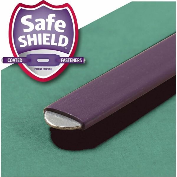 Smead Pressboard Classification Folders With Safeshield Fasteners And 2 Pocket Dividers, Letter Size, 100% Recycled, Green, Box Of 10