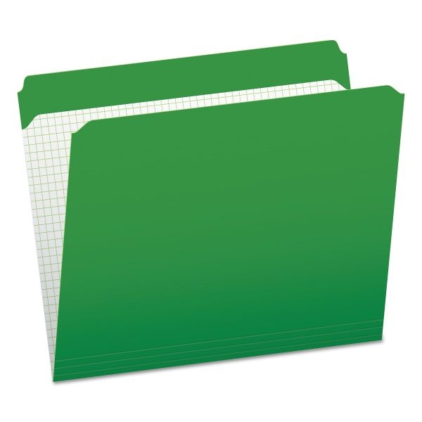 Pendaflex Double-Ply Reinforced Top Tab Colored File Folders, Straight Tabs, Letter Size, 0.75" Expansion, Bright Green, 100/Box