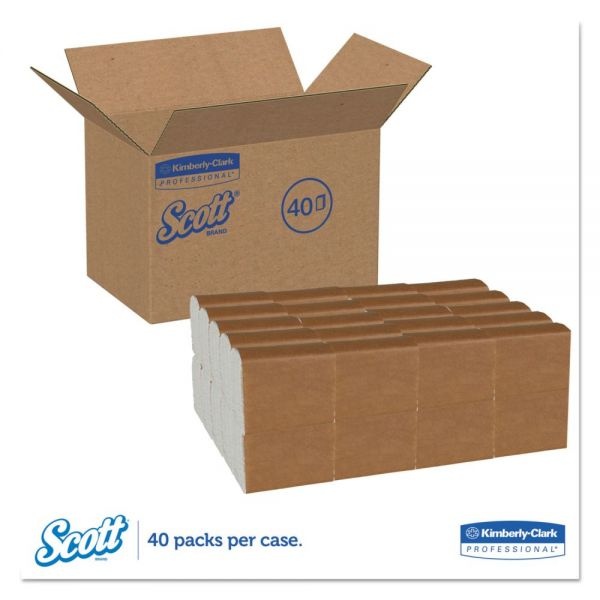 Scott Tall-Fold Dispenser Napkins, 1-Ply, 7 X 13.5, White, 500/Pack, 20 Packs/Carton