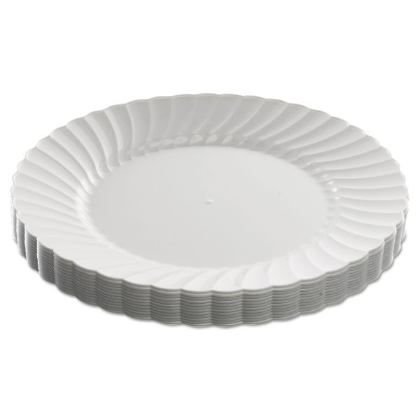 Wna Classicware Plastic Dinnerware Plates, 9" Dia, White, 12/Pack