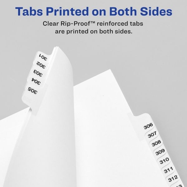 Avery Preprinted Legal Exhibit Side Tab Index Dividers, Avery Style, 26-Tab, J, 11 X 8.5, White, 25/Pack, (1410)