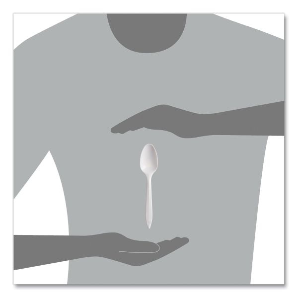 Solo Cup Medium Weight Polypropylene Teaspoons - 1000/Carton - Teaspoon - 1 X Teaspoon - Breakroom - Disposable - Polypropylene - White