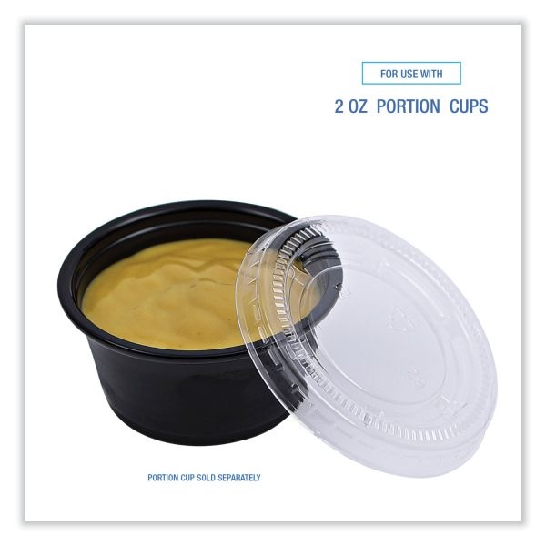 Boardwalk Soufflé/Portion Cup Lids, Fits 2 Oz Portion Cups, Clear, 1000/Carton