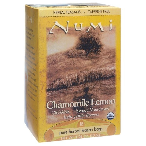Numi Organic Chamomile Lemon Herbal Tea, Box Of 18