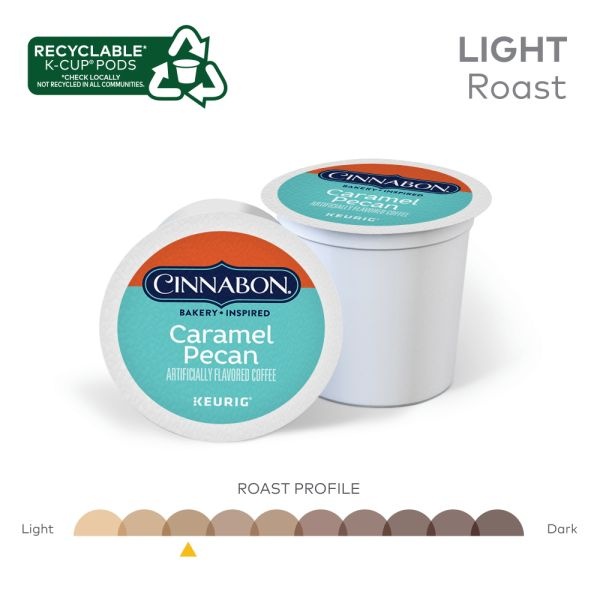 Green Mountain Coffee Cinnabon Caramel Pecan KCup Pods, Light Roast