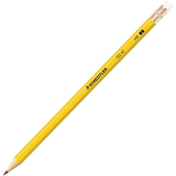Staedtler Presharpened Pencils, Presharpened, #2Hb, Yellow Barrel, Pack Of 12
