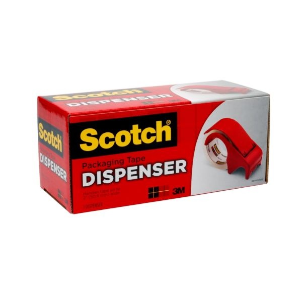 Scotch Packaging Tape Hand Dispenser, 3" Core, 2" X 60 Yd