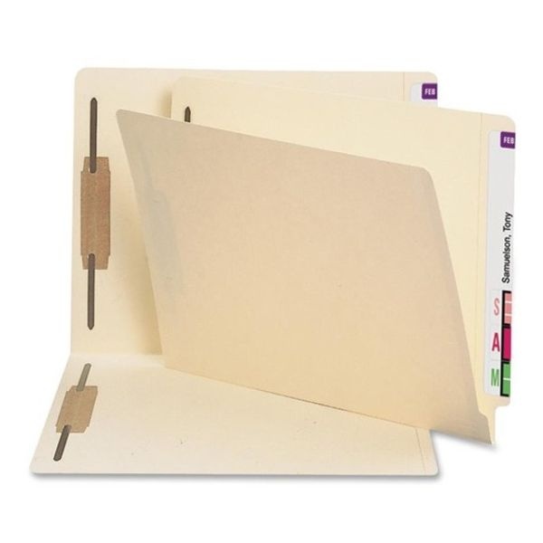 Smead End-Tab File Folders With Antimicrobial Product Protection, Reinforced Tab, 2 Fasteners, Straight Cut, 9 1/2" X 12 1/4", Pack Of 50
