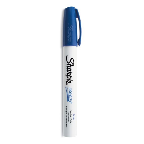 Sharpie Permanent Paint Marker, Medium Bullet Tip, Blue