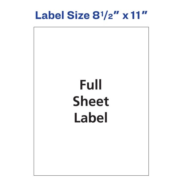 Avery Shipping Labels, 8255, Rectangle, 8-1/2" X 11", White, Pack Of 20 Labels