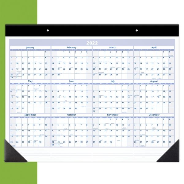 At-A-Glance Desk Pad, 24 X 19, White Sheets, Black Binding, Black Corners, 12-Month (Jan To Dec): 2024