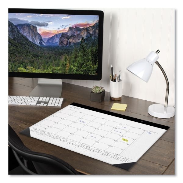 At-A-Glance Contemporary Monthly Desk Pad, 22 X 17, White Sheets, Black Binding/Corners,12-Month (Jan To Dec): 2024