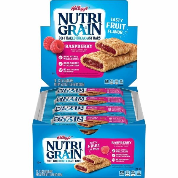Kellogg's Nutri-Grain Bars, Raspberry, 1.3 Oz, Box Of 16