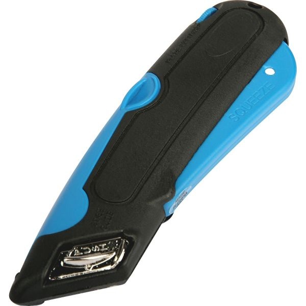 Cosco Easycut Self-Retracting-Blade Safety Cutter, Black/Blue