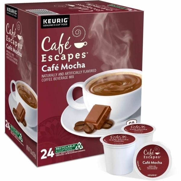 Café Escapes Coffee K-Cups, Café Mocha, 24 K-Cups