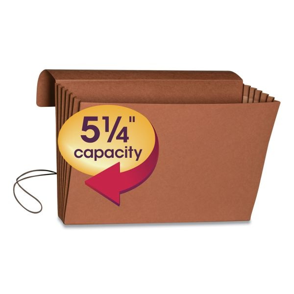 Smead Expanding Wallet, 5 1/4" Expansion, Extra-Wide Legal Size, 30% Recycled, Redrope