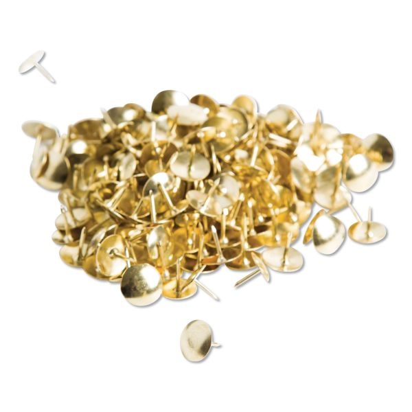 U Brands Metal Thumbtacks, Gold Head With Gold Prong, 200 Count