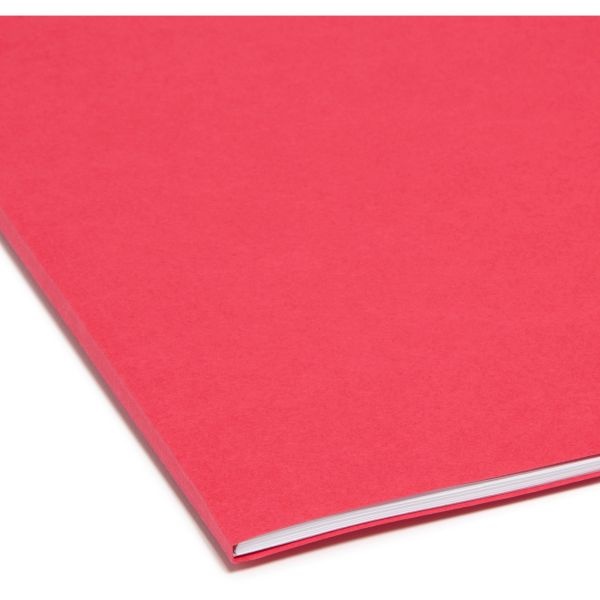 Smead Color File Folders, With Reinforced Tabs, Legal Size, 1/3 Cut, Red, Box Of 100