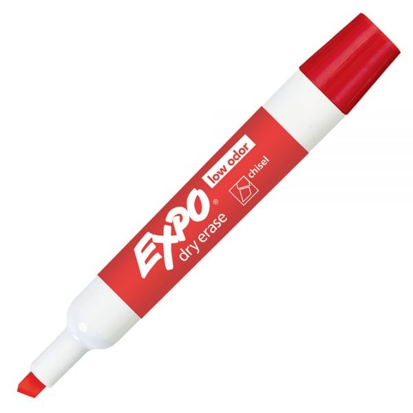 Expo Low-Odor Dry-Erase Marker, Chisel Point, Red