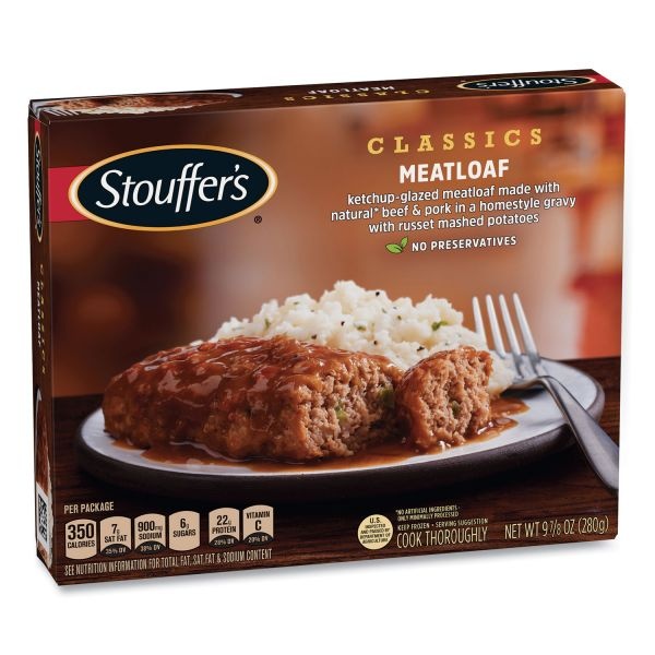 Stouffer's Classics Meatloaf With Mashed Potatoes, 9,88 Oz Box, 3 Boxes/Pack
