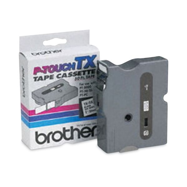 Brother P-Touch Tx Tape Cartridge For Pt-8000, Pt-Pc, Pt-30/35, 1" X 50 Ft, Black On White