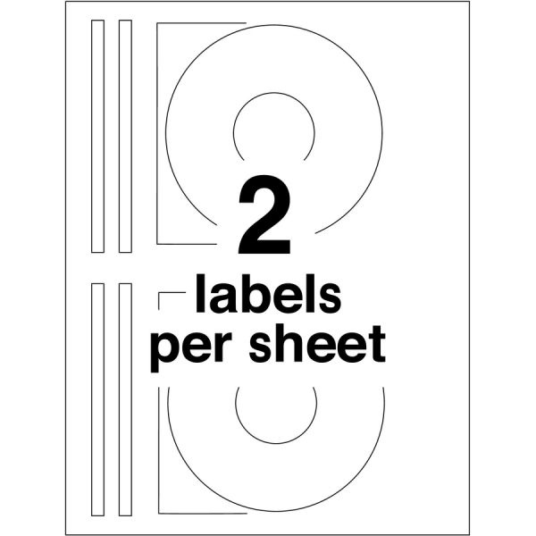 Avery Laser Cd Labels, Matte White, 30/Pack