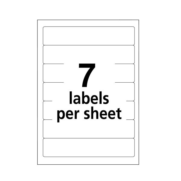 Avery Removable File Folder Labels On 4" X 6" Sheets, 5235, Rectangle, 2/3" X 3-7/16", White, Pack Of 252