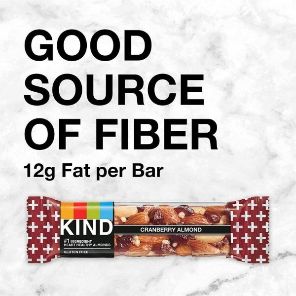 Kind Healthy Snack Bars, Cranberry/Almond/Antioxidants, 1.4 Oz, Box Of 12 Bars