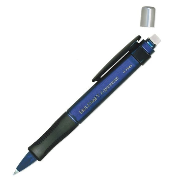 Skilcraft Ergonomic Mechanical Pencils, 0.7 Mm, Royal Blue Barrel, Pack Of 6 (Abilityone 7520-01-451-2270)