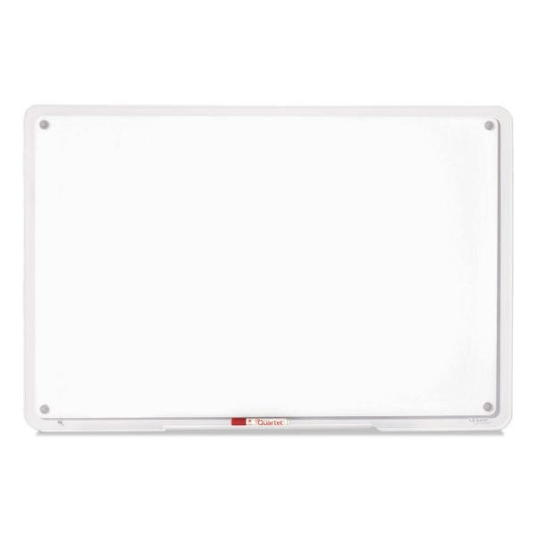 Quartet Iqtotal Erase Board, 36 X 23, White, Clear Frame