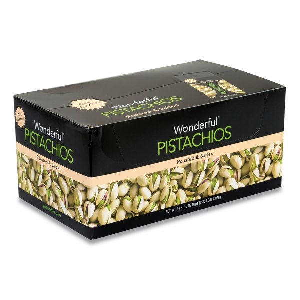 Wonderful Roasted And Salted Pistachios, 1.5 Oz Bag, 24/Pack