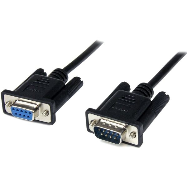 1M Black Db9 Rs232 Serial Null Modem Cable F/m