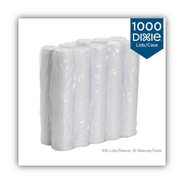 Dixie Dome Drink-Thru Lids, Fits 10 Oz To 16 Oz Paper Hot Cups, White, 1,000/Carton